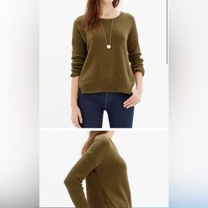 Madewell Texture Mix Crewneck Sweater Size large‎ cream oatmeal tan cable XL